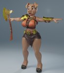 anthro armor axe big_breasts breasts clothed clothing ear_piercing ear_ring female melee_weapon piercing ring_piercing simple_background solo tusks weapon mayosplash microsoft minecraft mojang xbox_game_studios domestic_pig mammal piglin suid suine sus_(pig) 2023 3d_(artwork) absurd_res digital_media_(artwork) hi_res