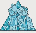 clothing duo female hair humanoid_pointy_ears long_hair not_furry pointy_ears omamema0601 nintendo the_legend_of_zelda wind_waker pirate_leader_tetra princess_zelda humanoid hylian hi_res