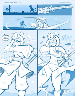 anthro big_breasts biped blush bottomwear breasts clothed clothed_anthro clothed_female clothing day dialogue duo eyes_closed female female_anthro holding_object holding_weapon katana melee_weapon outside panties pants pupils speech_bubble sword text thick_thighs underwear wardrobe_malfunction weapon wide_hips kilinah mizuki_(kilinah) canid canine mammal raccoon_dog tanuki 2025 blue_theme comic cool_colors digital_drawing_(artwork) digital_media_(artwork) english_text hi_res