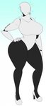 big_breasts breasts clothing curvy_figure female footwear high_heels machine not_furry shoes solo thick_thighs voluptuous wide_hips dewwydarts haydee_(game) haydee humanoid robot hi_res