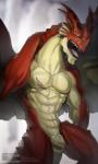 abs animal_genitalia anthro biceps genital_slit genitals male muscular muscular_anthro muscular_male open_mouth pecs sharp_teeth solo tail teeth tired tongue wings yawn todex european_mythology fairy_tail mythology igneel_(fairy_tail) dragon mythological_creature mythological_scalie scalie western_dragon absurd_res hi_res