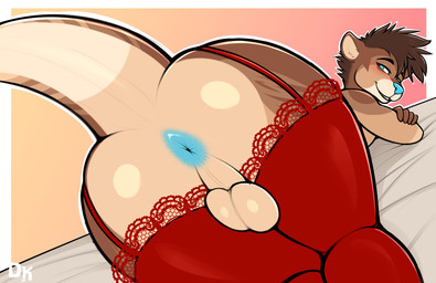 anthro anus ass_up backsack balls bed big_butt blue_anus blush butt clothing femboy fur furniture genitals huge_butt legwear lingerie looking_at_viewer looking_back lying lying_on_bed male nude on_bed open_mouth perineum presenting presenting_hindquarters rear_view simple_background smile solo stockings tail thick_thighs thigh_highs wide_hips derickk76 noahtak_(shanukk) mammal mustelid musteline otter true_musteline 2026 absurd_res digital_media_(artwork) hi_res