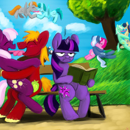 :3 :v >:c against_natural_surface against_surface against_tree angry annoyed bench blue_body blue_feathers blue_fur blue_hair blush book cloud condom cutie_mark emoticon entwined_tongues extreme_french_kiss eyes_closed feathered_wings feathers female female/female feral feral_on_feral fluffy fluffy_tail flying french_kissing frown fur grass green_body green_fur grey_body grey_feathers grey_fur group hair half-closed_eyes holding_object hooves horn hug humor impregnation kissing leaning leaning_backward leaning_on_tree licking_tongue long_hair male male/female multicolored_hair multicolored_tail multiple_ova narrowed_eyes on_bench open_mouth open_smile orange_hair orange_tail outside ovum park pink_body pink_fur pink_hair pink_tail pink_tongue plant plow_yoke purple_body purple_fur purple_hair purple_horn purple_tail red_body red_fur sexual_barrier_device sitting sky smile sperm_cell suggestive tail tan_body tan_fur tongue tongue_out tree two_tone_hair wings yellow_body yellow_fur hladilnik friendship_is_magic hasbro my_little_pony mythology big_macintosh_(mlp) bonbon_(mlp) cheerilee_(mlp) lyra_heartstrings_(mlp) pinkie_pie_(mlp) twilight_sparkle_(mlp) earth_pony equid equine horse mammal mythological_creature mythological_equine pegasus pony unicorn 1:1 absurd_res hi_res