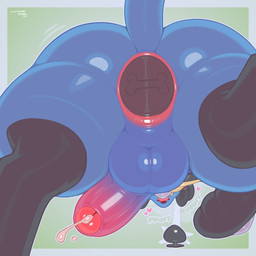 3_fingers anal anal_penetration anthro anus balls belly big_balls big_butt big_penis biped black_body black_buttplug blue_balls blue_body blue_border blue_fur blue_penis blue_perineum blue_tail bodily_fluids border breath butt buttplug buttplug_in_ass buttplug_insertion chest_spike cum cum_drip cum_while_penetrated curvy_figure cute_fangs dripping ejaculation erection fangs femboy fingers foreskin fur genital_fluids genital_raphe genitals glans glistening glistening_anus glistening_balls glistening_belly glistening_bodily_fluids glistening_body glistening_butt glistening_cum glistening_genital_fluids glistening_genitalia glistening_glans glistening_penis glistening_perineum glistening_skin green_background hand_spike huge_butt huge_thighs humanoid_genitalia humanoid_penis leaking_cum light low-angle_view male multicolored_body multicolored_fur multicolored_penis nude object_in_ass onomatopoeia open_mouth panting partially_retracted_foreskin penetration penile penis perineum pink_anus pink_foreskin pink_glans pink_tongue plug_(sex_toy) plug_insertion raphe_(anatomy) rear_view scrotal_raphe sex_toy sex_toy_in_ass sex_toy_insertion simple_background smile snout solo sound_effects spikes spikes_(anatomy) tail tan_body tan_fur teath teeth text thick_penis thick_thighs tongue tongue_out two_tone_penis wide_hips worm's-eye_view frumples nintendo pokemon canid canine canis generation_4_pokemon lucario mammal pokemon_(species) 1:1 2025 artist_name colored dated digital_drawing_(artwork) digital_media_(artwork) english_text hi_res lighting shaded signature