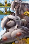 anthro big_breasts breast_squish breasts bus_stop_sign dialogue duo female looming macro nipples nude speech_bubble squish lightly-san lightly_breeze_(pony-way) starlia_(lightly-san) felid feline lynx mammal pantherine snow_leopard 2023 absurd_res comic hi_res