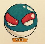 2017 alternate_color ambiguous_gender animate_inanimate black_eyes blue_body english_text eyebrows fakemon firefightdex front_view full-length_portrait generation_1_pokemon great_ball hatching_(art) hi_res looking_at_viewer marco_fanjul marker_(artwork) mixed_media mouthless multicolored_body nintendo not_furry nude pen_(artwork) pokeball pokemon pokemon_(species) portrait raised_eyebrow shaded shadow simple_background solo sphere_creature text thick_eyebrows toony traditional_media_(artwork) two_tone_body voltorb white_background white_body