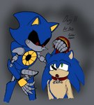 anthro bdsm collar dominant duo leash machine male male/male oil petplay robot_penis roleplay rubberh0es sega sonic_the_hedgehog_(series) metal_sonic sonic_the_hedgehog eulipotyphlan hedgehog mammal robot hi_res sketch