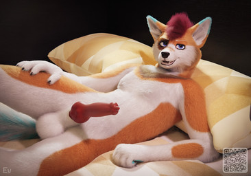 animal_genitalia animal_penis apartment balls bedroom canine_genitalia canine_penis canine_teeth erection genitals knot knotted_penis living_room living_room_sex male penis qr_code conditional_dnp ev3d canid canine mammal 3d_(artwork) digital_media_(artwork) hi_res
