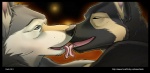 anthro black_border border duo french_kissing kissing love male male/male text tongue keto kashra radjin_(radjinwolf) canid canine canis domestic_dog german_shepherd herding_dog mammal pastoral_dog wolf 2011 url