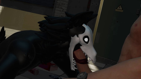anal anal_penetration anthro anthro_focus anthro_penetrated black_body black_fur bone bone_mask duo faceless_character faceless_human faceless_male fangs fur group human_on_anthro human_penetrating human_penetrating_anthro interspecies large_tongue long_tongue male male/male mask no_lips nude oral penetration sex skull skull_mask teeth tongue tongue_out tonguejob trio white_eyes freedov3_(edward) pabu_(modeler) scp_foundation scp-1471-a human humanoid mammal 16:9 3d_(artwork) 3d_animation animated digital_media_(artwork) hi_res huge_filesize no_sound short_playtime webm widescreen