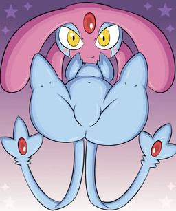 2_tails ambiguous_gender anthro belly biped butt closed_smile featureless_crotch forehead_gem gem mouth_closed multi_tail null pupils red_gem smile solo spread_legs spreading tail white_sclera yellow_eyes zinzoa nintendo pokemon generation_4_pokemon legendary_pokemon mesprit pokemon_(species) 2025 absurd_res hi_res