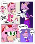 accessory anthro big_eyes breasts clothed clothing dialogue duo female gloves green_eyes hair_accessory hairband handwear open_mouth text toony yellow_eyes sandunky sega sonic_the_hedgehog_(series) amy_rose blaze_the_cat eulipotyphlan felid hedgehog mammal 4:5 absurd_res comic english_text hi_res