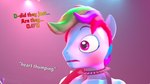 16:9 3d_(artwork) 4k absurd_res anthro blue_body close-up collar crossgender digital_media_(artwork) english_text equid equine eyebrows friendship_is_magic ftm_crossgender hair hasbro hi_res male mammal multicolored_hair my_little_pony purple_eyes rainbow_dash_(mlp) rainbow_hair raised_eyebrows solo spiked_collar spikes text thought unie widescreen
