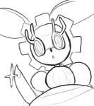 blush female looking_at_viewer simple_background solo white_background unknown_artist nintendo pokemon generation_7_pokemon legendary_pokemon magearna pokemon_(species) 2016 low_res monochrome