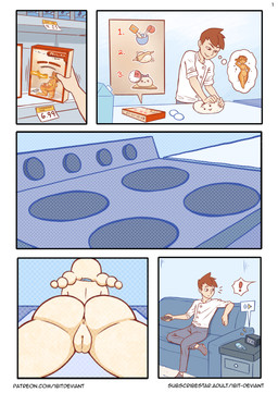 anus appliance baking_tray big_butt bread breasts brown_hair butt butt_expansion butt_focus clock clothed clothing cooking duo egg expansion eyebrow_through_hair eyebrows female food furniture genitals hair huge_butt inside kerchief male male/female neckerchief neckwear nude rolling_pin smile sofa stove thought_bubble translucent translucent_hair vulva weight_gain wheat y_shaped_butt_crack 1bit-deviant bread_creature food_creature human humanoid mammal animated animated_comic comic hi_res