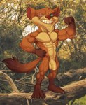 4_fingers 4_toes anthro arm_tuft balls belly big_balls big_biceps big_deltoids big_head big_mouth_(anatomy) big_muscles big_pecs black_claws blind_eye blue_eyes brown_arms brown_body brown_ears brown_feet brown_fingers brown_fur brown_hands brown_legs brown_markings brown_neck brown_nose brown_tail brown_toes chest_tuft claws day deltoids dipstick_tail dwarfism elbow_tuft eye_scar facial_scar feet fingers fist flaccid flexing flexing_bicep flexing_flexor_carpi forearm_muscles foreskin fur genitals glans gums hand_on_hip huge_muscles huge_pecs humanoid_genitalia humanoid_hands humanoid_penis light looking_away male male_anthro manly markings multicolored_body multicolored_fur multicolored_penis muscular muscular_anthro muscular_arms muscular_male navel nude_anthro nude_male obliques open_mouth open_smile outside pecs penis photo_background pink_glans pink_gums pink_inner_ear pink_penis plantigrade pose pubes quads scar serratus short short_anthro short_male smile solo standing tail tail_markings tail_tuft tan_balls tan_belly tan_body tan_chest tan_foreskin tan_fur tan_neck tan_penis tan_pubes three-quarter_view toes trapezius tuft two_tone_body two_tone_fur two_tone_neck two_tone_penis vein veiny_penis bristol blue_sky_studios ice_age_(series) buck_(ice_age) mammal mustelid musteline true_musteline weasel 2022 absurd_res colored digital_drawing_(artwork) digital_media_(artwork) full-length_portrait hi_res photography_(artwork) portrait shaded