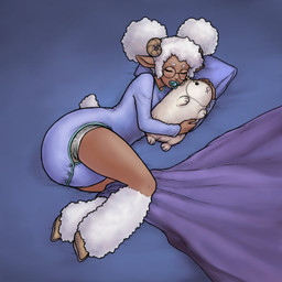 ageplay baby_bodysuit bedding blanket blush clothed clothing diaper diaper_under_clothing diaper_under_onesie eyes_closed eyewear female fur glasses holding_object holding_plushie hooves horn hug hugging_object hugging_plushie infantilism lying object_in_mouth on_side onesie pacifier pacifier_in_mouth pillow plushie roleplay sleeping snapsuit solo wearing_diaper wool_(fur) floofnfluff june_(lavenderlamb) animal_humanoid bovid bovid_humanoid caprine caprine_humanoid humanoid mammal mammal_humanoid sheep sheep_humanoid absurd_res hi_res
