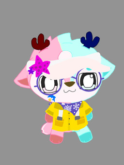 bicolor_fur clothing eyewear glasses hat headgear headwear male male/male purple_eyewear purple_glasses purple_scarf scarf solo standing sun_hat yellow_clothing cathan_catzao pixile_studios super_animal_royale deer humanoid mammal 3:4 hi_res