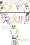 2:3 80's_theme animatronic anthro avian bat beamz bear bird bonnie_(fnaf) canid canine chica_(fnaf) chicken clothing comic dialogue english_text eye_patch eyewear female five_nights_at_freddy's fox foxy_(fnaf) freddy_(fnaf) galliform gallus_(genus) hat headgear headwear hi_res hook horrified humor lagomorph leporid machine male mammal mike_schmidt monochrome phasianid profanity rabbit robot scottgames sunglasses text the_weaver