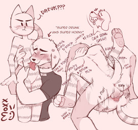 anal anthro drunk duo from_front_position lying male male/male mating_press missionary_position on_back penetration rough_sex secretly_loves_it sex substance_intoxication text moxx dog_man_(series) dog_man_(character) petey_the_cat canid canine felid mammal english_text hi_res