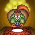 anthro big_butt butt clothed clothing fart fart_cloud fart_fetish gassy male male_farting plate smelly solo thick_thighs sunflower_fox disney zootopia nick_wilde canid canine fox mammal 1:1 hi_res