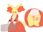 anthro blush bmq bodily_fluids breasts delphox egg_vibrator female generation_6_pokemon genital_fluids genitals hi_res legband masturbation nintendo penetration plump_labia pokemon pokemon_(species) pussy sex_toy sex_toy_in_pussy sex_toy_insertion shaking slightly_chubby solo standing thick_thighs thighband trembling vaginal vaginal_fluids vaginal_penetration vibrator vibrator_in_pussy