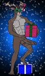 5_toes anthro antlers box christmas_decorations christmas_lights container erection feet genitals gift_bow gift_box horn humanoid_genitalia humanoid_penis male nipples nude penis solo sunglasses_on_face toes aquapunkarts epic_games fortnite dolph_(fortnite) deer mammal new_world_deer reindeer hi_res watermark