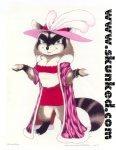 3_toes anthro barefoot biped claws clothed clothing feet female gesture hat headgear headwear looking_at_viewer loose_feather shrug simple_background skimpy solo standing tail toes white_background james_m_hardiman melody_(btt) mammal procyonid raccoon