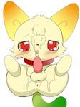 animal_genitalia animal_penis anthro balls bangs big_ears blush bodily_fluids candy chibi dessert erection food fur genital_fluids genitals gummy_(food) looking_at_viewer male messy penis red_eyes semi-anthro solo spread_legs spreading yellow_body yellow_fur young young_anthro young_male azuo jewelpet sanrio sega sega_fave gumimin canid canine fennec_fox fox mammal true_fox hi_res