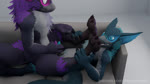 anthro anthro_on_anthro blue_body blue_eyes blue_fur blue_penis duo erection feet foot_fetish foot_grab foot_lick foot_play frottage fur furniture genitals licking looking_at_another male male/male masturbation multicolored_body on_lap patreon_username penile penis purple_body purple_eyes purple_fur purple_penis sex simple_background sitting_on_lap sofa text tongue tongue_out narganimare capcom monster_hunter patreon b_(nargacuga) p_(nargacuga) flying_wyvern nargacuga stroking_(disambiguation) 16:9 3d_(artwork) 3d_animation animated blender_(artwork) digital_media_(artwork) loop no_sound short_playtime url webm widescreen