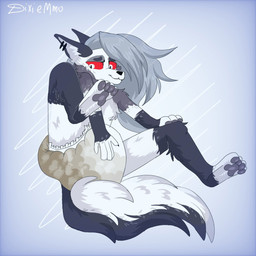 anthro clothed clothing diaper diaper_only eyewear featureless_chest feces female glasses pawpads piercing pooped raised_leg red_sclera scatplay soiling solo spread_legs spreading stained_diaper tail topless wearing_diaper wearing_glasses white_eyes diximmo hellaverse helluva_boss mythology loona_(helluva_boss) canid canid_demon canine demon hellhound mammal mythological_canine mythological_creature 1:1 hi_res