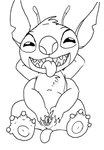 4_arms andromorph anthro crossgender genitals intersex lying mta_crossgender mti_crossgender multi_arm multi_limb on_back pussy solo spread_pussy spreading tongue tongue_out tabloi disney lilo_and_stitch stitch_(lilo_and_stitch) alien experiment_(lilo_and_stitch) absurd_res hi_res monochrome