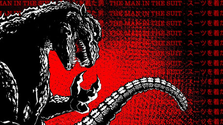 analog_horror back_plates bared_teeth black_background body_horror claws feral horror_(theme) looking_at_viewer male open_mouth pupils red_background scales sharp_teeth simple_background slit_pupils solo spikes spikes_(anatomy) teeth text text_background video_at_source lyrahorrorz godzilla_(series) the_man_in_the_suit_(series) toho godzilla kaiju scalie 16:9 english_description japanese_text monochrome widescreen