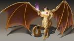 abs anthro big_breasts breasts female fire genitals glowing glowing_eyes huge_breasts looking_at_viewer magic muscular muscular_anthro muscular_female nipples nude pussy smile solo standing thick_thighs wings greyshores xilimyth cheetah felid feline mammal hi_res