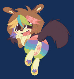 anthro anus chibi female fur genitals multicolored_body multicolored_fur paws plump_labia puffy_anus rainbow_body rainbow_fur smile solo vulva weeklyparty chipmunk ground_squirrel mammal rodent sciurid alpha_channel hi_res