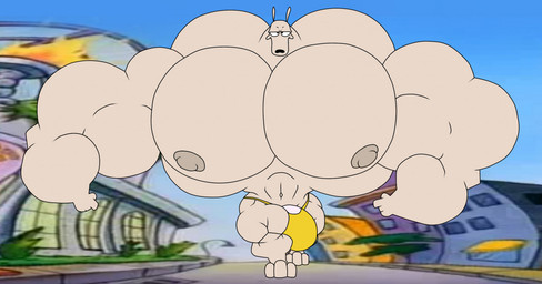3_toes 4_fingers angry anthro barefoot biceps big_muscles big_pecs biped black_eyes black_nose blue_sky bulge clothing collarbone erect_nipples feet fingers fist front_view frowning_at_viewer fur glaring_at_viewer half-closed_eyes huge_muscles huge_pecs hyper hyper_biceps hyper_muscles hyper_pecs looking_at_viewer macro male moobs muscular muscular_anthro muscular_male narrowed_eyes navel nipples outside pecs pose sky small_hands small_head solo speedo speedo_down swimwear tan_body tan_fur tan_nipples thick_arms thick_calves thick_neck thick_thighs toes top_heavy trapezius vein veiny_muscles walking white_sclera yellow_clothing yellow_speedo yellow_swimwear wish-granter nickelodeon rocko's_modern_life rocko_rama macropod mammal marsupial wallaby 2021 colored digital_drawing_(artwork) digital_media_(artwork) flat_colors pinup