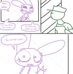 anthro clothing dialogue female hat headgear headwear machine male subversion suggestive text the_weaver five_nights_at_freddy's scottgames bonnie_(fnaf) mike_schmidt weaver_bonnie animatronic human lagomorph leporid mammal rabbit robot comic english_text monochrome