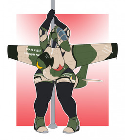 aircraft airplane anthro areola back_wings belly big_areola big_belly big_breasts black_body breasts camo_body clothing cockpit female fin genitals gloves gradient_background green_body handwear jet jet_engine leggings legwear looking_at_viewer machine metallic_body mostly_nude mostly_nude_anthro mostly_nude_female navel not_furry overweight overweight_anthro overweight_female pasties simple_background solo tail tail_fin tan_body text thick_thighs vehicle vulva wheel wheel_feet wide_hips wings ndragon3 aeromorph living_aircraft living_machine living_vehicle digital_media_(artwork) hi_res