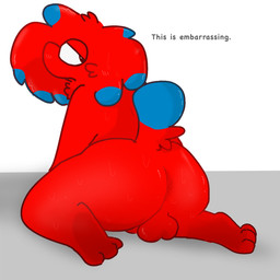 anthro anus balls butt candy dessert embarrassed_expression food fur genitals gummy_(food) male multicolored_body multicolored_fur presenting presenting_hindquarters solo tail text translucent translucent_body nakeilyar wilt_(nakeilyar) food_creature goo_creature gummy_creature living_candy 1:1 hi_res