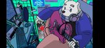 anthro biped black_nose blue_eyes bottomwear clothing computer detailed_background electronics headphones headphones_around_neck hoodie humanoid_hands kemono male musical_instrument overweight overweight_male pants shirt sitting solo topwear twoyinyin utau shirane_kan bear mammal polar_bear ursine 2023 hi_res