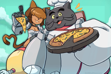 anthro brown_body brown_hair canon_couple chef_hat chef_uniform clothing cloud collar duo female food grey_body grey_clothing hair hair_over_eyes hat headgear headwear heart_shaped_tail holding_food holding_object holding_pizza larger_male leotard lipstick looking_at_viewer makeup male male/female married_couple offering_food offering_pizza overweight overweight_anthro overweight_male pizza pizza_slice robotic_arm robotic_leg short_hair simple_background sitting size_difference tail toppings whiskers yellow_sclera billdadinosaur gameoverse glitch_productions orph_(gameoverse) tina_(gameoverse) domestic_cat felid feline felis mammal 3:2 hi_res father_(lore) mother_(lore) mother_and_father_(lore) parent_(lore)