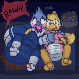 2_tails 2_toes 3_toes 4_fingers ambiguous_gender anthro beak big_diaper blue_body blue_feathers blush blush_lines bodily_fluids button_(fastener) clean_diaper clothed clothing dialogue diaper diaper_under_clothing diaper_under_onesie directional_arrow duo feathers feces feet fingers flying_sweatdrops front_view furniture gesture grey_beak grey_body grey_feathers hand_gesture hand_on_shoulder huge_diaper multi_tail multicolored_body multicolored_feathers object_in_mouth on_sofa onesie open_beak open_mouth open_smile pacifier pacifier_in_mouth pink_pacifier pointing pokemon_onesie pooping simple_background sitting sitting_on_sofa smile sofa soiled_diaper soiling soiling_diaper sound_effects speech_bubble sweat sweatdrop tail text toes unclean_diaper used_diaper using_diaper vowelless vowelless_sound_effect wearing_diaper white_body white_feathers yellow_beak yellow_body yellow_feathers yellow_tail ludis-luteo final_fantasy nintendo pokemon square_enix ace_(boredomwithfriends) del_the_bluejay avian bird bluebird chocobo generation_6_pokemon meowstic oscine passerine pokemon_(species) thrush_(bird) 1:1 absurd_res artist_name english_text hi_res signature