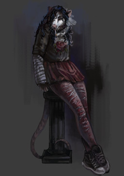 anthro black_hair cigarette clothed clothed_anthro clothed_female clothing female floral_print fully_clothed fully_clothed_anthro fully_clothed_female hair smoking smoking_cigarette solo greennie american_opossum mammal marsupial virginia_opossum 2024 absurd_res digital_media_(artwork) digital_painting_(artwork) hi_res painting_(artwork)