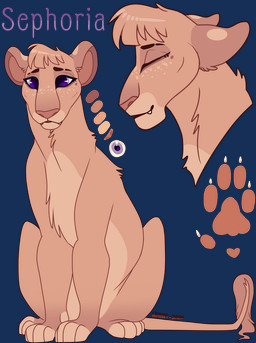 eyelashes fangs feral freckled_face freckles glistening glistening_eyes long_eyelashes pawpads paws purple_eyes sitting solo teeth puppythekat sephoria_(puppythekat) felid lion mammal pantherine alpha_channel headshot_portrait model_sheet portrait