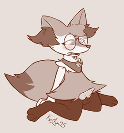 animal_genitalia animal_penis badge balls biped bipedal_feral bodily_fluids canine_genitalia canine_penis cum erection explorer_badge eyewear fangs feral fluffy fluffy_tail genital_fluids genitals glasses hankerchief inner_ear_fluff kneeling knot knotted_penis male nerd open_mouth penis small_penis snout solo tail teeth tuft kerilyn nintendo pokemon pokemon_mystery_dungeon spike_chunsoft braixen generation_6_pokemon pokemon_(species) 2025 hi_res monochrome signature