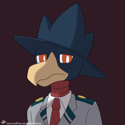 accessory anthro beak clothed clothing for_a_head hat headgear headwear looking_at_viewer male necktie pokemorph school_uniform simple_background solo u.a._school_uniform uniform antoreakk my_hero_academia nintendo pokemon fumikage_tokoyami animal_head animal_humanoid avian bird corvid generation_2_pokemon humanoid murkrow oscine passerine pokemon_(species) 1:1 crossover hi_res