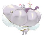 anthro armwear big_breasts big_butt bracelet breasts butt champagne_glass clothing container cup dress drinking_glass female glass glass_container glass_cup grey_body heart_symbol holding_container holding_cup holding_object huge_breasts huge_butt hyper hyper_breasts hyper_butt jewelry looking_back open_mouth purple_eyes solo ffuffle nintendo pokemon mika_(rykela) generation_1_pokemon legendary_pokemon mewtwo pokemon_(species)