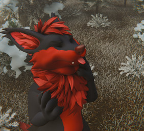 anthro black_body black_fur forest forest_background fur multicolored_body multicolored_fur nature nature_background neck_bulge plant red_body red_fur snow snowing solo sunny swallowing throat throat_grab tongue tongue_out tree two_tone_body two_tone_fur vore dyrmun_(character) hybrid 3d_(artwork) blender_(artwork) blender_cycles_(artwork) digital_media_(artwork) hi_res
