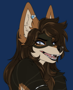 anthro biped black_body black_fur black_nose brown_body brown_fur brown_hair cybernetics ear_piercing ear_ring eyelashes eyeshadow fangs female fur grey_eyes hair long_hair looking_at_viewer machine makeup multicolored_body multicolored_fur piercing ring_piercing simple_background smile smiling_at_viewer solo striped_body striped_fur stripes tan_body tan_fur tan_inner_ear teeth transparent_background hyperiontrash vanessa_black canid canine canis jackal mammal 2026 alpha_channel digital_media_(artwork) headshot_portrait hi_res portrait