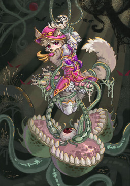 ambiguous_gender anthro anthro_focus balls bodily_fluids clothed clothing crossdressing cum egg erection female female/ambiguous femboy genital_fluids genitals knot knotted_penis lactating male male_focus penis solo_focus tentacles unknown_artist canid canine fox mammal hi_res